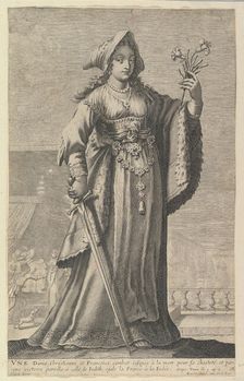 A French Christian Woman (Une Dame Chrétienne et Française), 1647. Creators: Gilles Rousselet, Abraham Bosse
