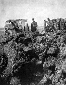 A French battery of the 75th has a narrow escape, World War I, 1915