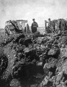 A French battery of the 75th has a narrow escape, World War I, 1915