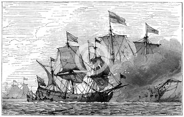A French brûlot (fire ship), 18th century, (1898). Artist: Unknown