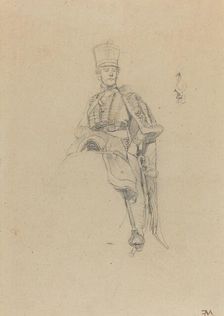 A French Hussar, c. 1865. Creator: Jean Louis Ernest Meissonier