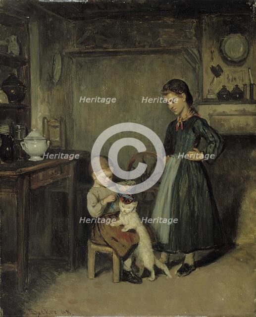 A French Interior, 1868. Creator: Adolf von Becker.