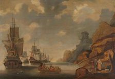 A French Squadron near a Rocky Coast, 1640-1676. Creator: Jacob Bellevois