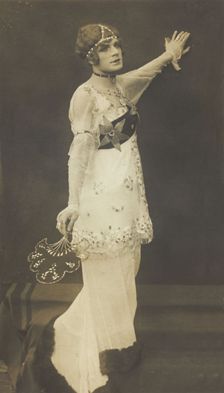 A French prisoner of war acting in an internment camp in Dülmen, performing in drag...(1915-1918?). Creator: Unknown