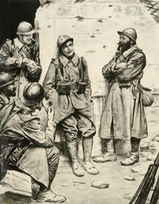 A French Recruit Among the Veterans 1917. Creator: Unknown