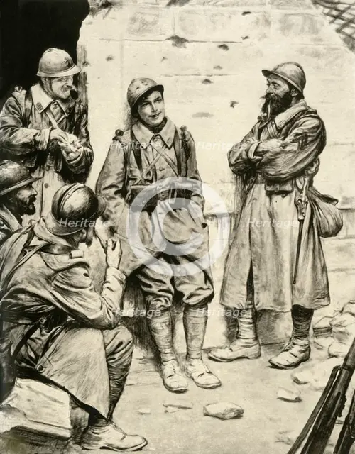 'A French Recruit Among the Veterans', 1917. Creator: Unknown.