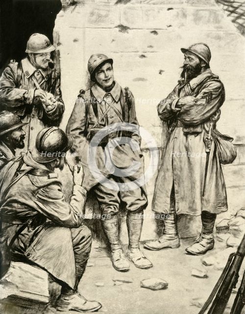 'A French Recruit Among the Veterans', 1917. Creator: Unknown.