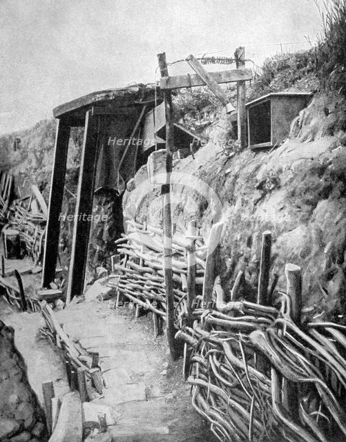 A French trench, World War I, 1915. Artist: Unknown