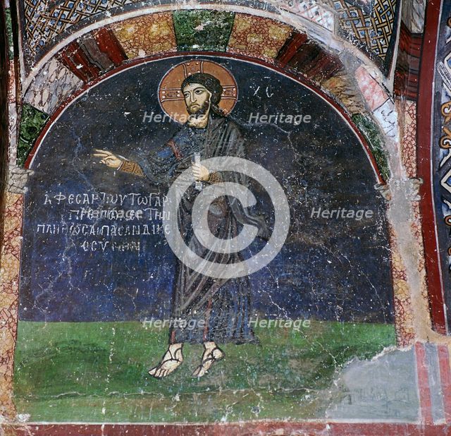 A fresco of Christ, 11th century. Artist: Unknown