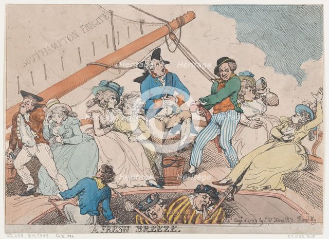 A Fresh Breeze, August 4, 1789., August 4, 1789. Creator: Thomas Rowlandson.
