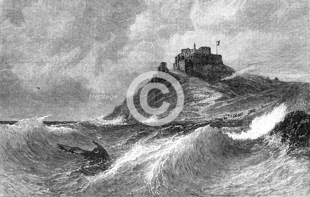 "A Fresh Gale - Mount Orgueil, Jersey", by E. Hayes...Society of British Artists..., 1869. Creator: Unknown.