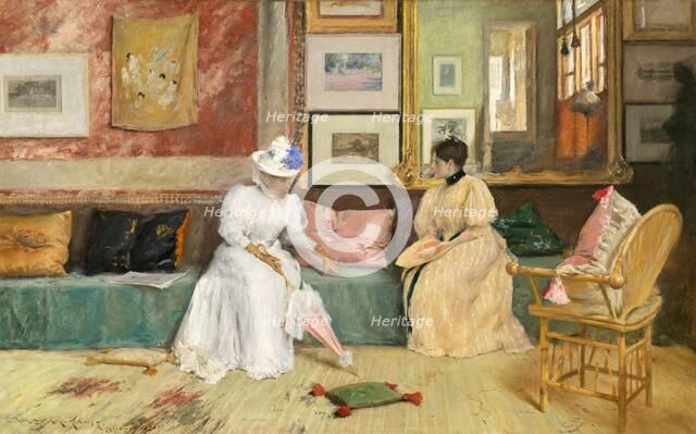 A Friendly Call, 1895. Creator: William Merritt Chase.