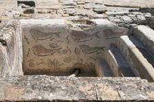 A frigidarium with fish mosaics in the public baths of Milreu, Portugal, 2009. Artist: Samuel Magal