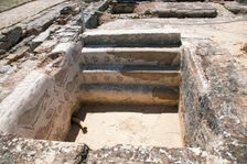 A frigidarium with fish mosaics in the public baths of Milreu, Portugal, 2009. Creator: Samuel Magal