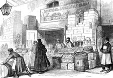 A fruit-seller's shop, St. Petersburg, 1874. Creator: Unknown