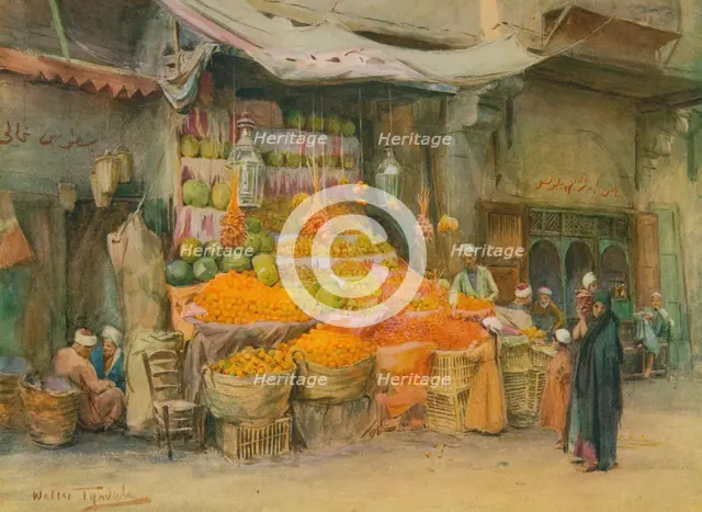 'A Fruit-Stall at Bulak', c1905, (1912). Artist: Walter Frederick Roofe Tyndale.