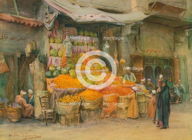 'A Fruit-Stall at Bulak', c1905, (1912). Artist: Walter Frederick Roofe Tyndale.