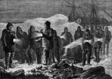 A funeral in the Arctic regions during the night of winter, 1880. Creator: Unknown