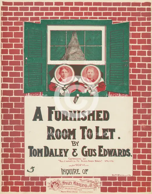 'A furnished room to let', 1900. Creator: Bert Cobb.