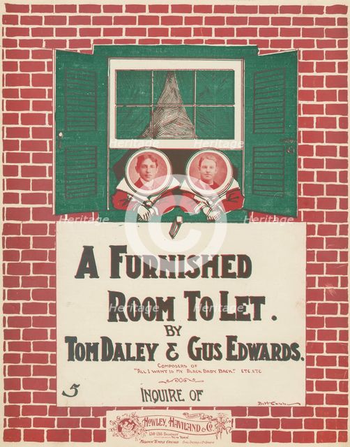 'A furnished room to let', 1900. Creator: Bert Cobb.