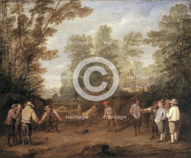 'A game of bowls', 1705-1734. Artist: Pieter Angillis