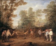 A game of bowls 1705-1734. Creator: Pieter Angillis