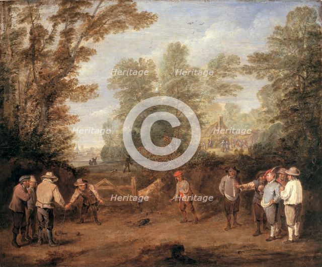 'A game of bowls', 1705-1734. Creator: Pieter Angillis.