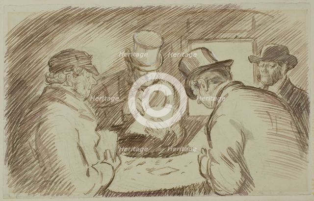 A Game of Cards, 1870/91. Creator: Charles Samuel Keene.