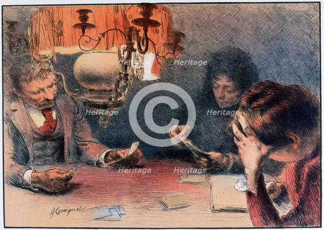 'A Game of Cards', c1899. Artist: Francois Joseph Guiguet