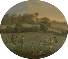 A Game of Cricket (The Royal Academy Club in Marylebone Fields, now Regent's Park), between 1790 and Creator: Unknown