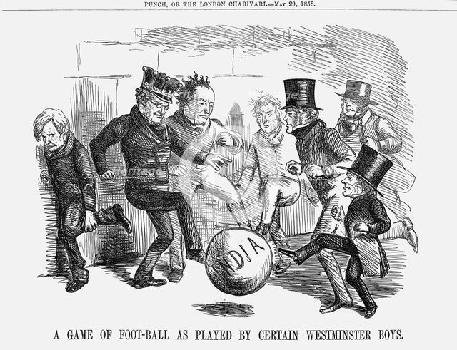 'A game of foot-ball as played by certain Westminster boys', 1858. Creator: Unknown.