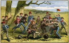 A game of football, 19th century(?)