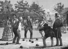A Game at Bowls 1872. Artist: J M L R