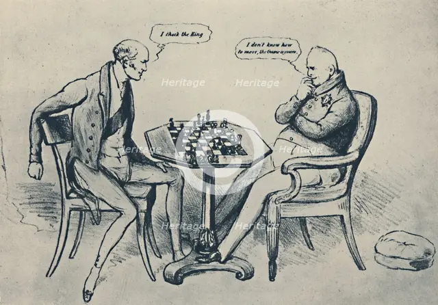 'A Game at Chess: Lord Grey Playing William IV', 1948. Artist: John Doyle.