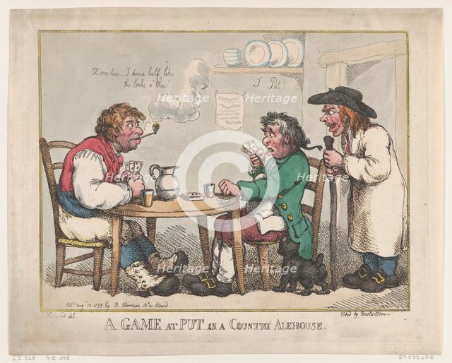 A Game at Put in a Country Alehouse, August 10, 1799., August 10, 1799. Creator: Thomas Rowlandson.