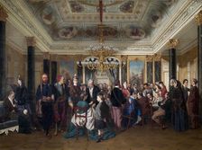 A Gaming Room in Wiesbaden, 1864. Creator: D'Unker, Carl (1828-1866)