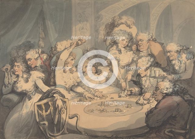 A Gaming Table at Devonshire House, 1791. Creator: Thomas Rowlandson.