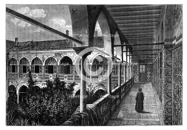 A gallery in the palace at Constantine, Algeria, c1890. Artist: Unknown