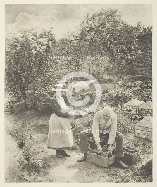 A Garden End (Suffolk), c. 1883/87, printed 1888. Creator: Peter Henry Emerson.