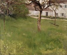 A Garden in Grez, 1884. Creator: Georg Pauli