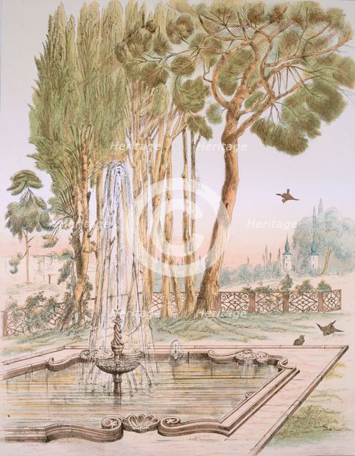 A garden in Turkey, pub. 1883. Creator: A. de Beaumont (19th century).