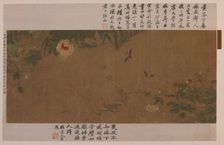 A garden-piece: flowers, fighting grasshoppers, ants and other insects, Ming dynasty, 1368-1644. Creator: Unknown