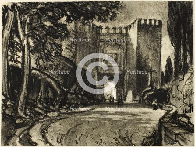A Gate of Segovia, c. 1903. Creator: Joseph J Pennell.