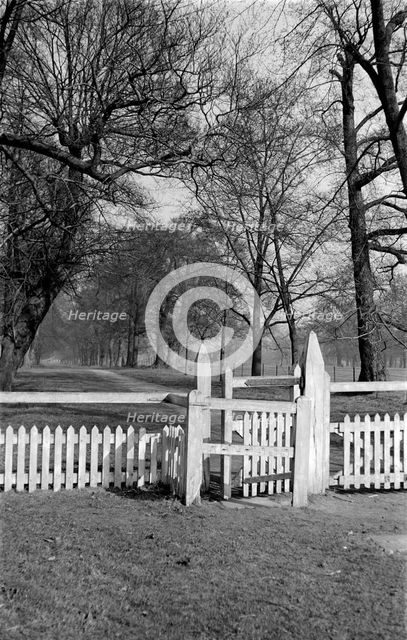 A gated road near Ham House, Richmond, London, c1945-c1965. Artist: SW Rawlings