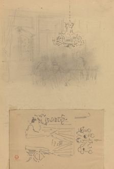 A Gathering in an Interior; A Curtained Doorway. Creator: Felix Hilaire Buhot