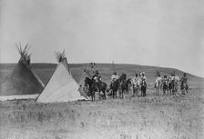 A gathering war party, c1908. Creator: Edward Sheriff Curtis