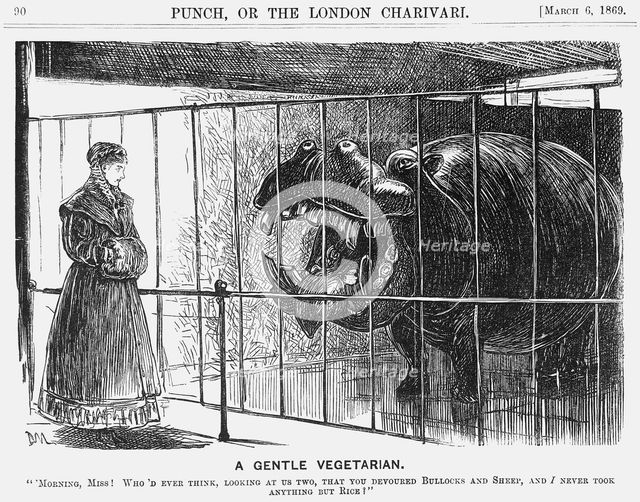 'A Gentle Vegetarian', 1869. Creator: George du Maurier.