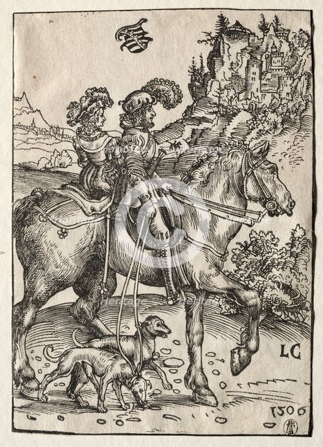 A Gentleman and a Lady Riding to the Chase, 1506. Creator: Lucas Cranach (German, 1472-1553).