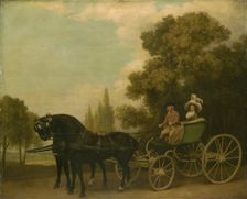 A Gentleman driving a Lady in a Phaeton, 1787. Artist: Stubbs, George (1724-1806)
