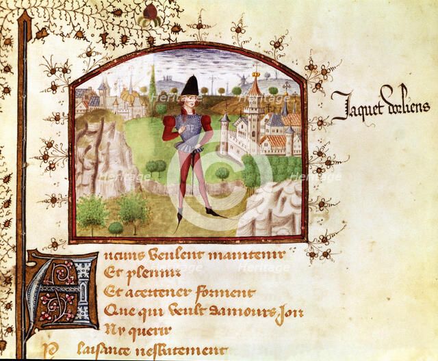 A gentleman, Miniature in 'The book of the hundred ballads'.